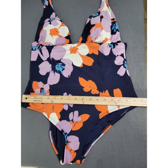 Sea Angel Doheny Bloom Navy 1 Piece Tie On Swimsuit Bathing Suit SZ XL - Picture 4 of 13